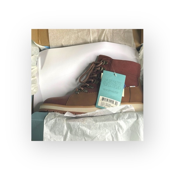 new Toms ☀︎︎ Mesa Waterproof Leather Bootie ☀︎︎ Hiking Boot ☀︎︎ Penny Brown ☀︎ - Picture 13 of 16